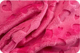 Cuddle Embossed Heart Fuchsia - 58"/60" Width - Minky Yardage by Shannon Fabrics