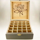 Essential Oils w/ NAME!! Essential Oil Storage Box 25 Slot 15ml -Pine- Choose Finish and Custom Laser Engravings - Fit dōTERRA Young Living