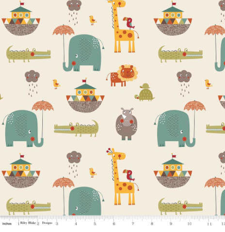 SALE Flannel - Giraffe Crossing 2 Main Cream In Flannel by Riley Blake Designs