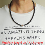 Men's Women Black Onyx Brown Tiger Eye Necklace 925 Sterling Silver Cross Spacer Clasp DiyNotion Handmade NK187