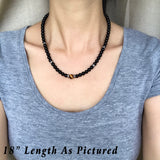 Men's Women Black Onyx Brown Tiger Eye Necklace 925 Sterling Silver Cross Spacer Clasp DiyNotion Handmade NK187