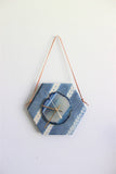 8" Textile Mudcloth Blue Agate Wall Clock