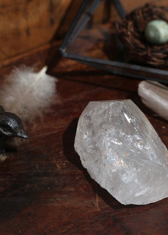 Clear Quartz Crystal Point 190g || Grade A Crystal Point || Clear Crystal Generator || Crystal Grid || Altar Crystal || Standing Crystal