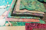SALE Coastal Mist Batiks Stack Pack/Layer Cake by Kathy Engle for Island Batiks - 42, 10" X 10" Precut Batik Fabrics