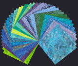 SALE Drizzle Batiks Stack Pack/Layer Cake by Kathy Engle for Island Batiks - 42, 10" X 10" Precut Batik Fabrics