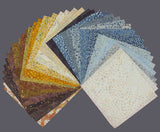 SALE Dotalicious Earth Batiks Stack Pack/Layer Cake by Claudia Pfeil for Island Batiks - 42, 10 "X 10" Precut Batik Fabrics