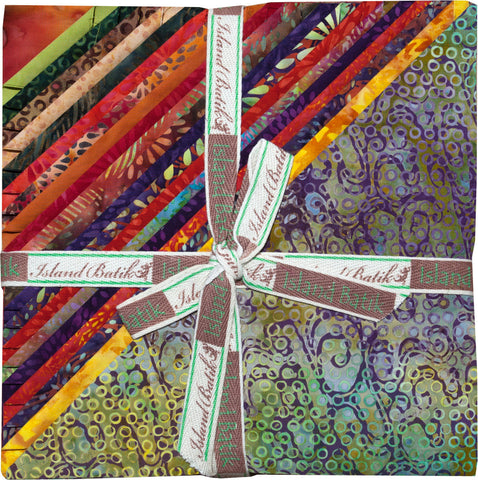 SALE Glowing Embers Batiks Stack Pack/Layer Cake by Kathy Engle for Island Batiks - 42, 10" X 10" Precut Batik Fabrics