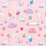 Doggie Day Afternoon from Doggie Play Day collection by Michael Miller - Blossom Pink - CX7159-BLOS-D - Sold by 1/2 Yard and 1 Yard