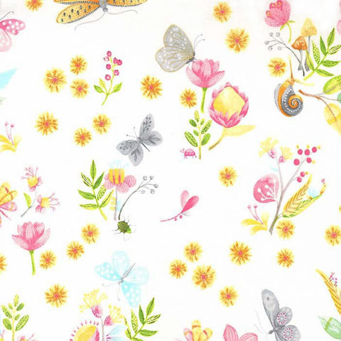 Little World from Nature Walk Collection by Tamara Kate for Michael Miller - DC7089-WHIT-D - Sold By 1/2 Yard and 1 Yard