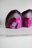 Pink Agate Bookends