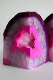 Pink Agate Bookends