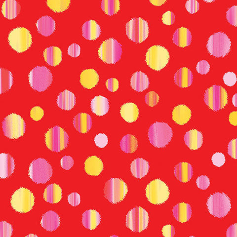 SALE New Collection - Rainbow Dot Red from Patio Splash Collection By Kanvas Studio for Benartex