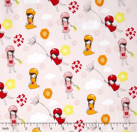 Super Deal Wistful Girl Pink from the collection "Wistful Winds" by Doohikey Designs by Riley Blake