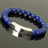 Men's Women Natural Lapis Lazuli Bracelet 925 Stamp Sterling Silver Charm DiyNotion BR1101