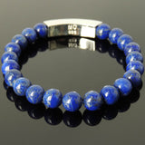 Men's Women Natural Lapis Lazuli Bracelet 925 Stamp Sterling Silver Charm DiyNotion BR1101
