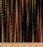 SALE New Collection - Corn Rows Black/Orange from the collection "Sun Valley" By Kanvas Studio for Benartex