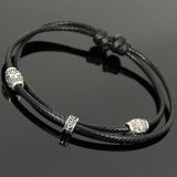 Men's Women Adjustable Braided Bracelet 925 Sterling Silver Cross Beads & Spacer DiyNotion Handmade BR1106