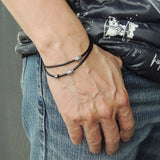 Men's Women Adjustable Braided Bracelet 925 Sterling Silver Cross Beads & Spacer DiyNotion Handmade BR1106