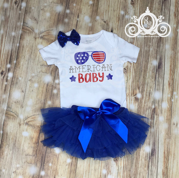 Labor Day American Baby Outfit, Bodysuit w Tutu Bloomer or Sequin Shorts, Fourth of July, 4th of July Shirt