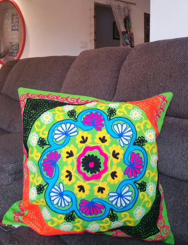 Suzani pillow cover, Boho couch cushion, boho accent pillow, xmas gift for her, couch pillow, Gypsy pillow, Bohemian patio, patio decor