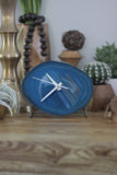 7" Teal Agate Desk Clock