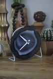 7" Gray Agate Desk Clock