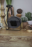 7" Black Agate Desk Clock