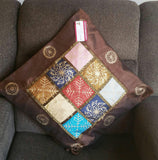 Brown Boho Couch Cushion cover, Farmhouse pillow, gypsy pillow cover, designer pillow, boho pillow, boho accent pillow, xmas gift for her