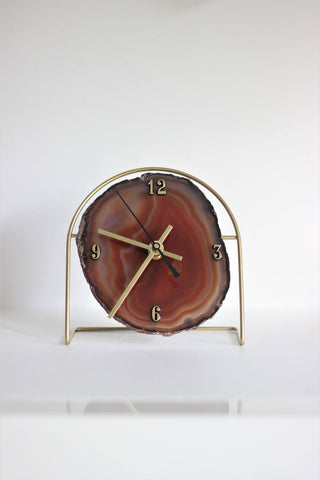 Amber Agate Desk Clock