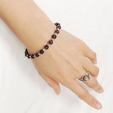 Men's Women Red Tiger Eye Adjustable Braided Bracelet 925 Sterling Silver Nugget Beads from Thailand DiyNotion BR1108