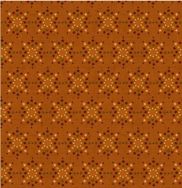 SALE Welcome Wagon - Stars Orange Yardage by Kim Diehl for Henry Glass