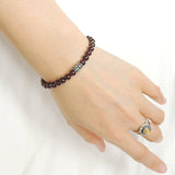 Men's Women Garnet Adjustable Braided Bracelet 925 Sterling Silver Fleur de Lis Barrel Bead DiyNotion BR1111