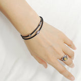 Men's Women Adjustable Braided Bracelet 925 Sterling Silver Cross Beads & Spacer DiyNotion Handmade BR1115