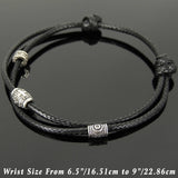 Men's Women Adjustable Braided Bracelet 925 Sterling Silver Cross Beads & Spacer DiyNotion Handmade BR1115