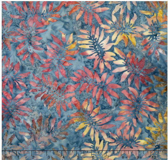 SALE Pumpkin Pie Batiks - Sunflower Blue Moon Yardage by Edyta Sitar for Moda Fabric - 42289 202 Moda