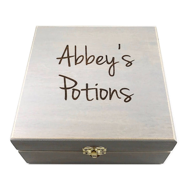 YOUR NAME + Potions! - Essential Oil Storage Box 25 Slot 15ml - Pine - Choose Finish and Custom Laser Engravings - Fit dōTERRA Young Living