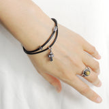 Men's Women Adjustable Braided Bracelet 925 Sterling Silver Cross Pendant Beads & Spacer DiyNotion Handmade BR1118