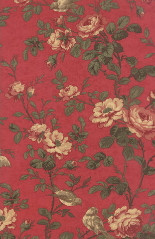 SUPER DEAL 3 Sisters Favorites -Rouge -Gingham Rose Floral Red Yardage by 3 Sisters for Moda Fabrics-3700 15 Moda