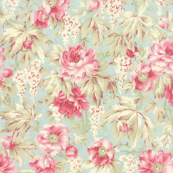 SUPER DEAL 3 Sisters Favorites -Sea Glass - Floral Tropical Aqua Yardage by 3 Sisters for Moda Fabrics - 3768 14 Moda