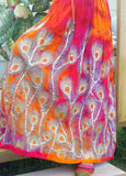 Happy Rainbow- Peacock Sequin Ethnic Hippie Gypsy Bohemian Summer Long Skirt fits upto XL