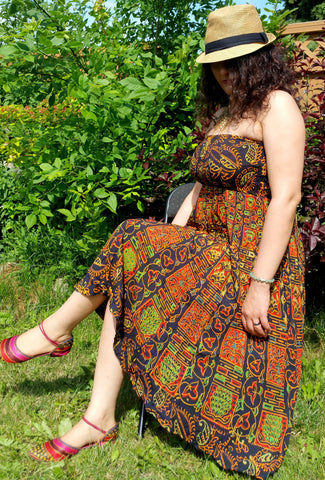 summer loose dress, dress knee length, gypsy dresses, boho short gypsy dress, gypsy summer dress, gypsy boho dress, strapless dress