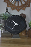 8" Black Agate Desk Clock