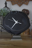 8" Black Agate Desk Clock