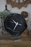 8" Black Agate Desk Clock