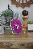 Pink Agate Desk Clock