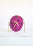 Pink Agate Desk Clock