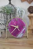 Pink Agate Desk Clock