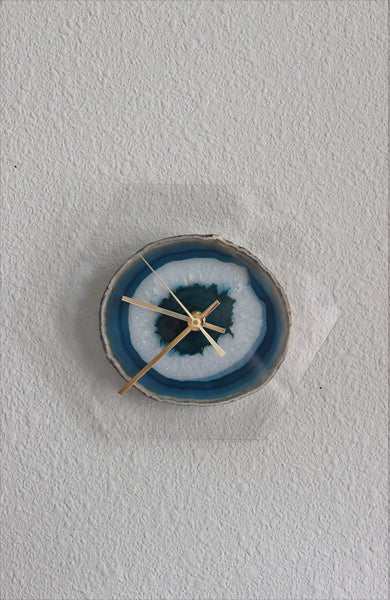 8" Teal Agate Acrylic Wall Clock