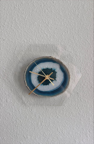 8" Teal Agate Acrylic Wall Clock