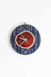 8" Textile Hmong Amber Agate Clock